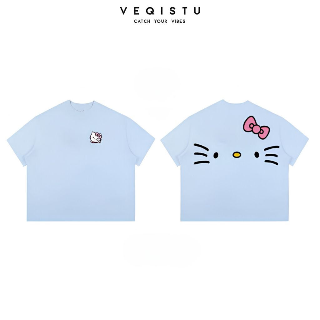 Áo thun BOXY Local Brand VEQISTU "Mèo Râu" Áo Thun Boxy Form Rộng Unisex Nam Nữ Tay Ngắn  250Gsm Cotton