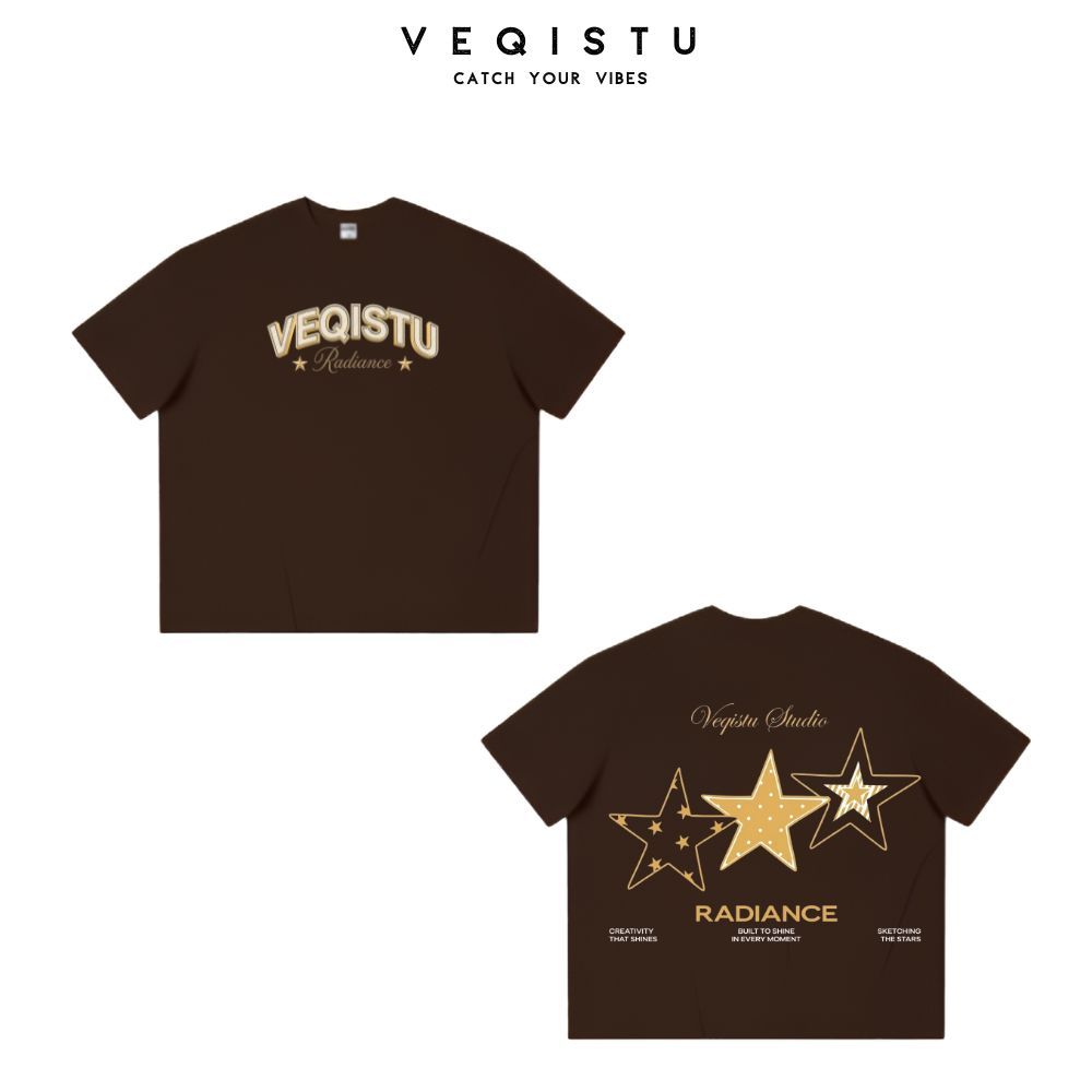 Áo Thun Local Brand VEQISTU " RADIANCE ", Áo Thun Boxy Form Rộng  250Gsm 100% Cotton 2 Chiều