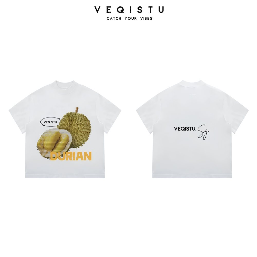 Áo thun BOXY Local Brand VEQISTU "Trái cây mùa hè" Áo Thun Boxy Form Rộng Unisex Nam Nữ  250Gsm Cotton
