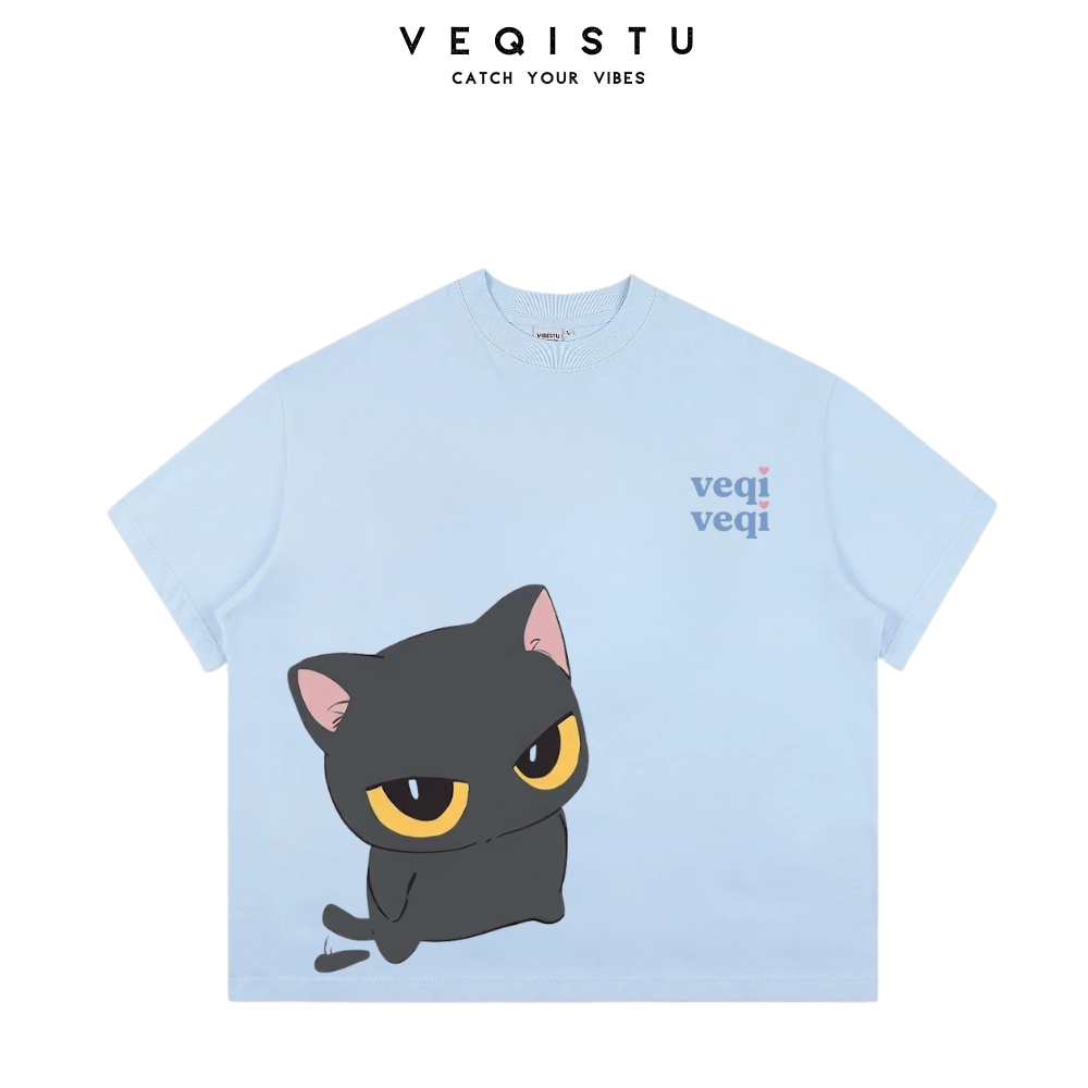 Áo Thun Local Brand VEQISTU " TWIN CATS ", Áo Thun Boxy Form Rộng Unisex 250Gsm 100% CottonMÔ TẢ SẢN PHẨM ÁO THUN LOCAL