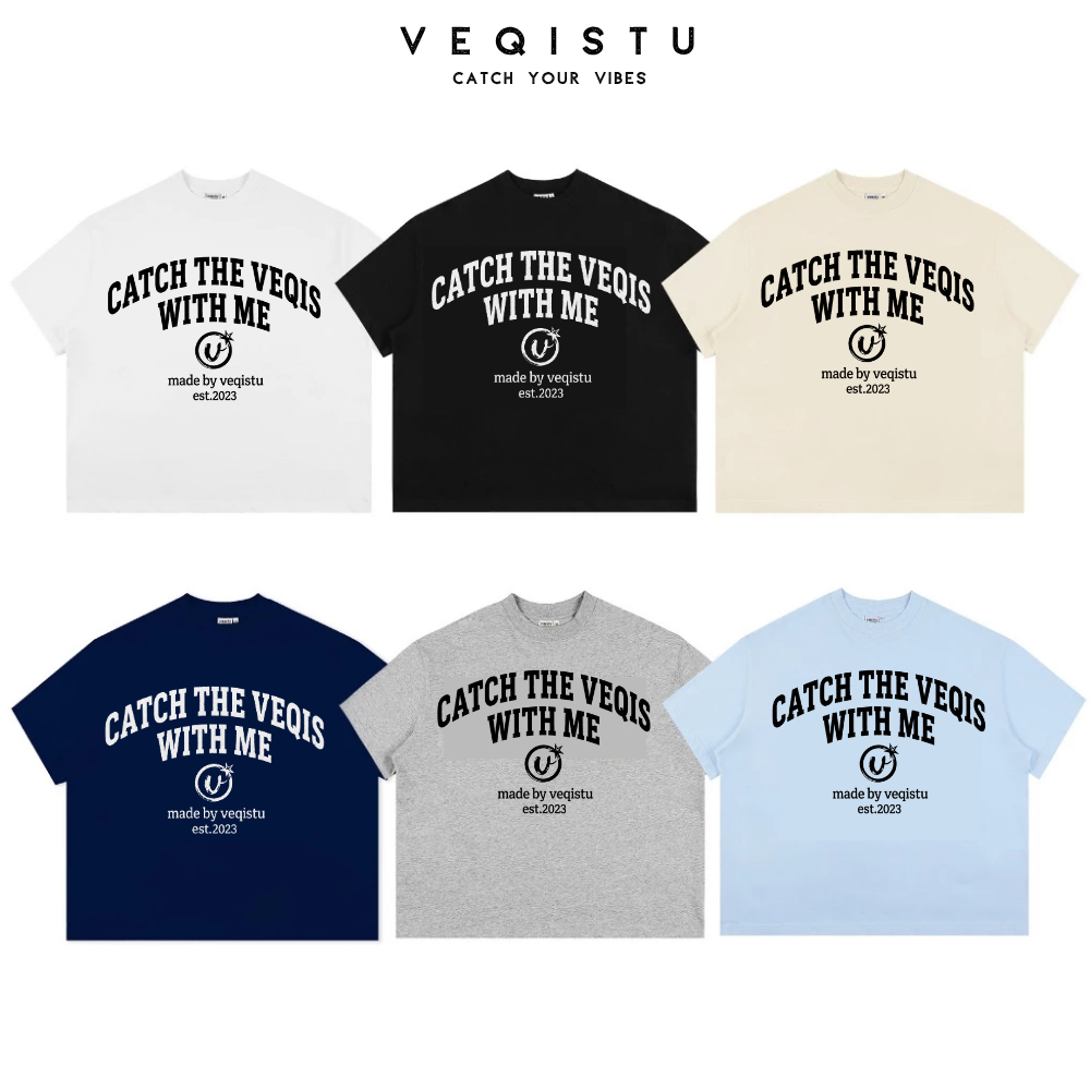 Áo Thun BOXY Local Brand VEQISTU "With ME", Áo Thun Boxy Form Rộng Unisexm Nam Nữ Cổ Tròn 250Gsm 100% Cotton