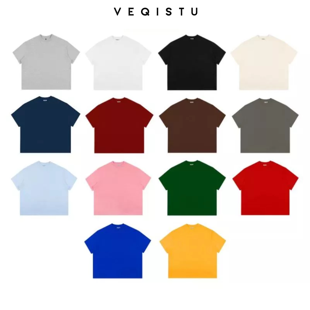 Áo Thun BOXY Local Brand VEQISTU "Áo Thun Trơn ", Áo Thun Boxy Form Rộng Unisex Nam Nữ 250Gsm 100% Cotton