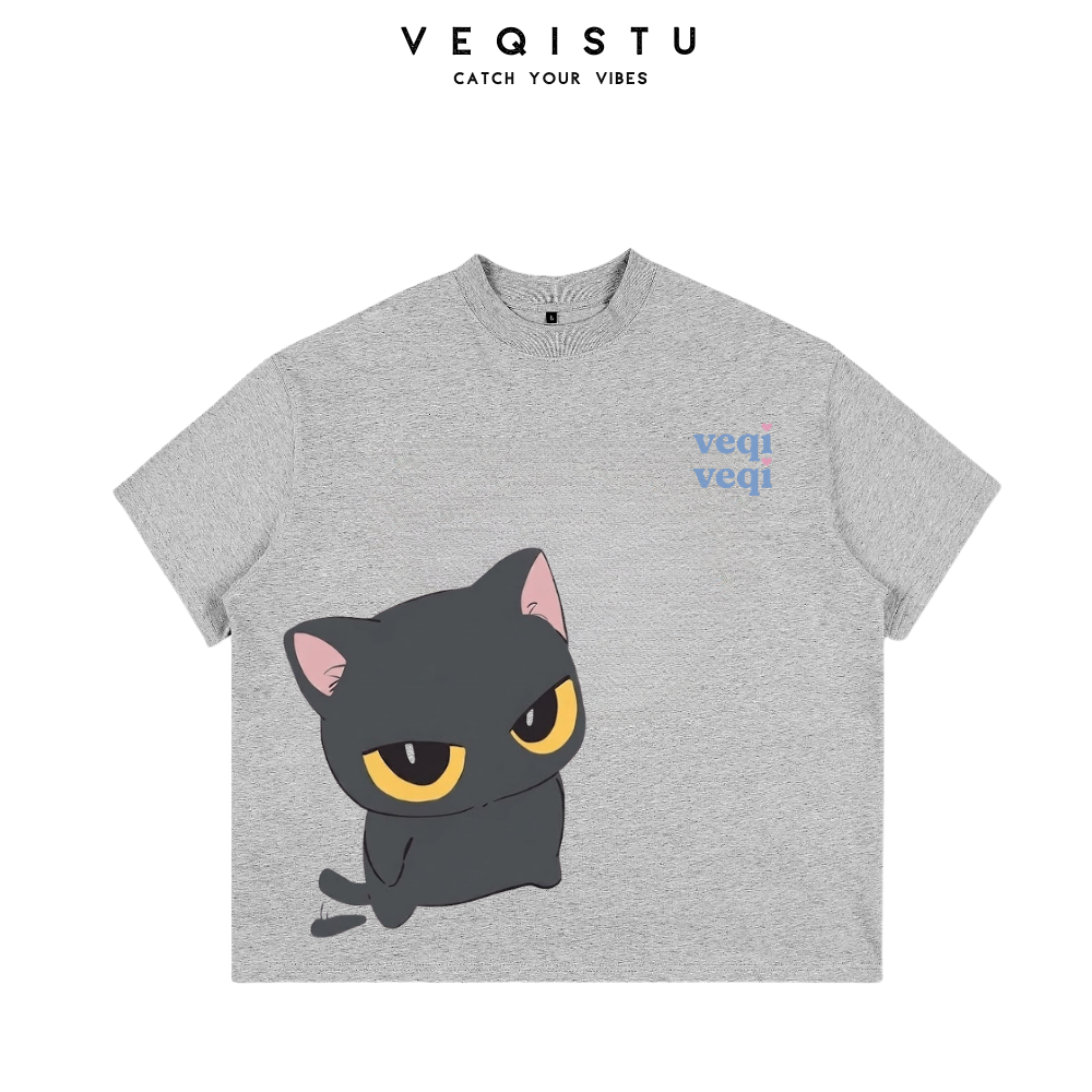 Áo Thun Local Brand VEQISTU " TWIN CATS ", Áo Thun Boxy Form Rộng Unisex 250Gsm 100% CottonMÔ TẢ SẢN PHẨM ÁO THUN LOCAL