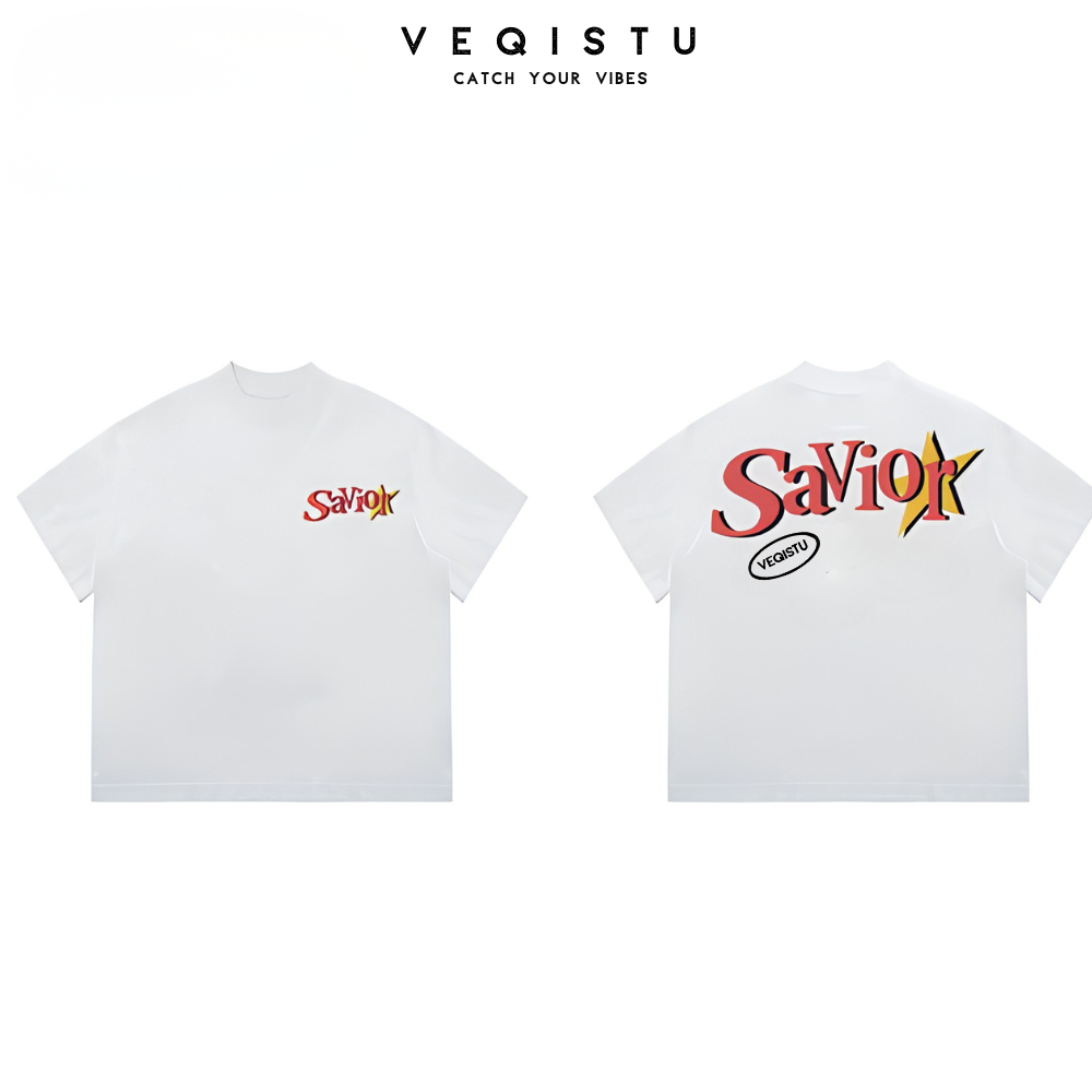 Áo thun BOXY Local Brand VEQISTU "Savior anhd God Is Bigger" Áo Thun Boxy Form Rộng Unisex 250Gsm Cotton