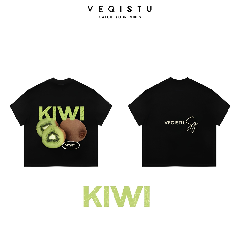 Áo thun BOXY Local Brand VEQISTU "Trái cây mùa hè" Áo Thun Boxy Form Rộng Unisex Nam Nữ  250Gsm Cotton