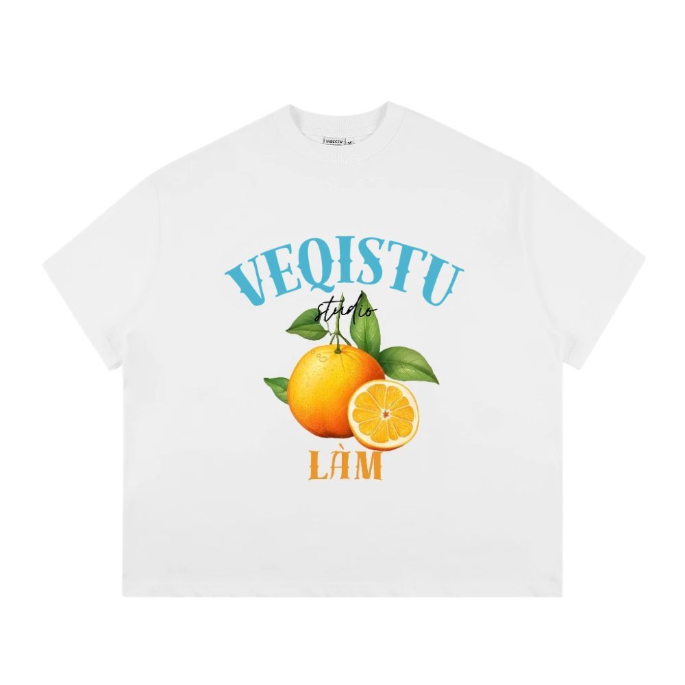 Áo Thun Local Brand VEQISTU "Quýt Làm Cam Chịu", Áo Thun Boxy Form Rộng Unisex Nam Nữ 250Gsm 100% Cotton