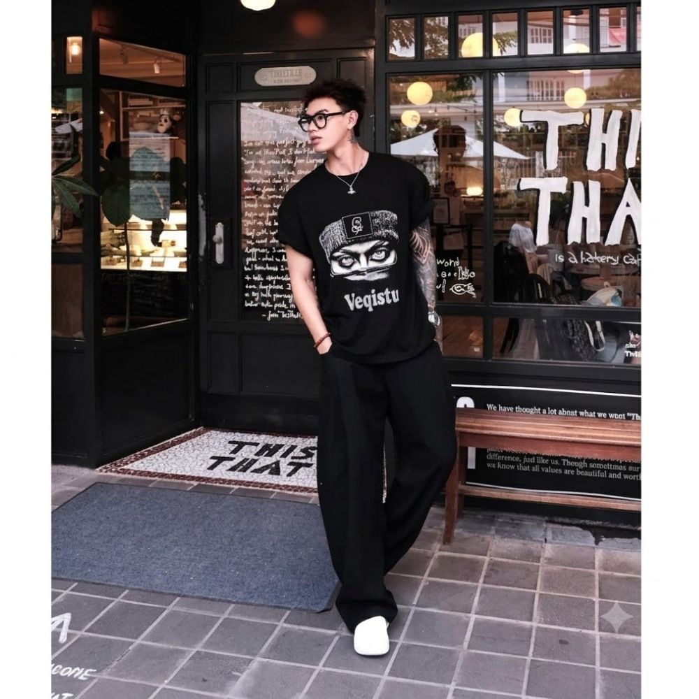 Áo Thun BOXY Local Brand VEQISTU " THE COOL" Áo Thun Boxy Form Rộng Unisex  250Gsm 100% Cotton