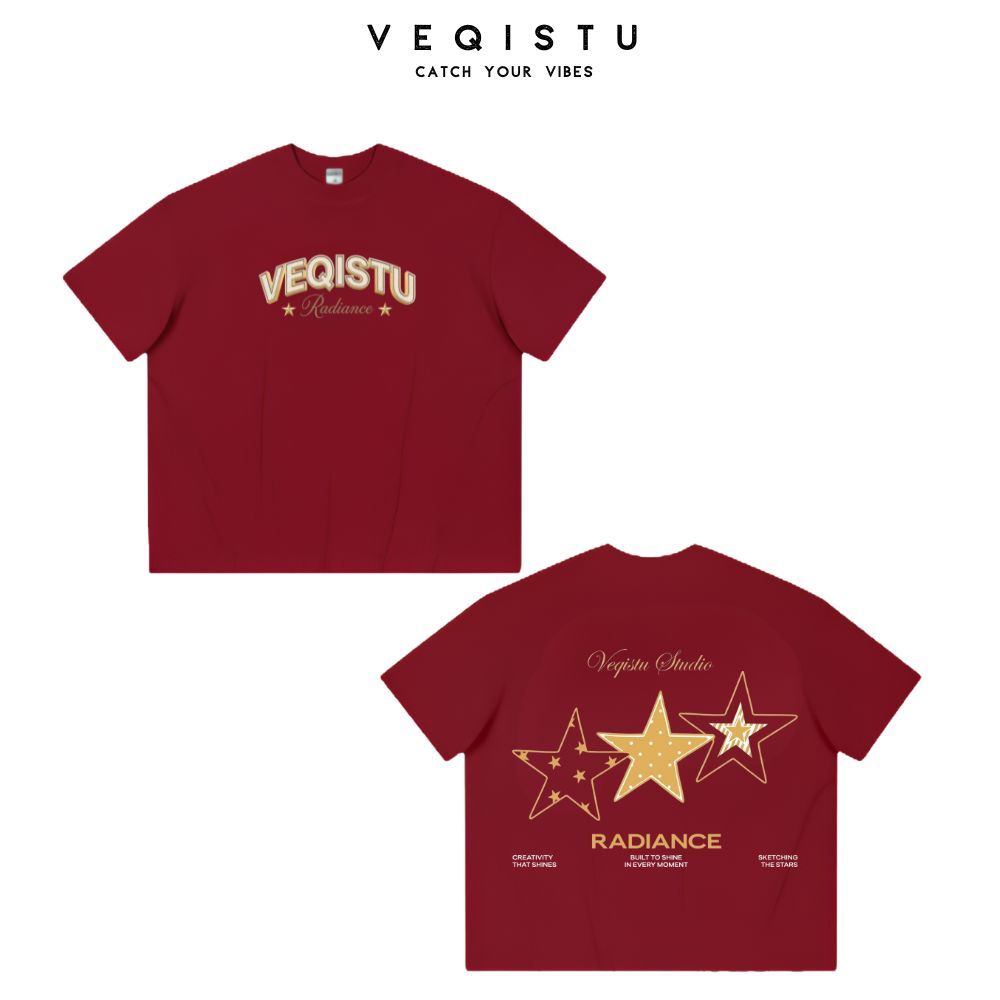 Áo Thun Local Brand VEQISTU " RADIANCE ", Áo Thun Boxy Form Rộng  250Gsm 100% Cotton 2 Chiều