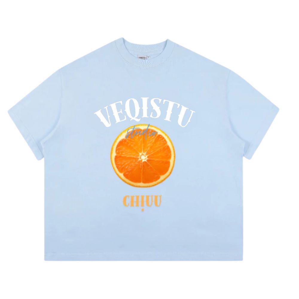 Áo Thun Local Brand VEQISTU "Quýt Làm Cam Chịu", Áo Thun Boxy Form Rộng Unisex Nam Nữ 250Gsm 100% Cotton