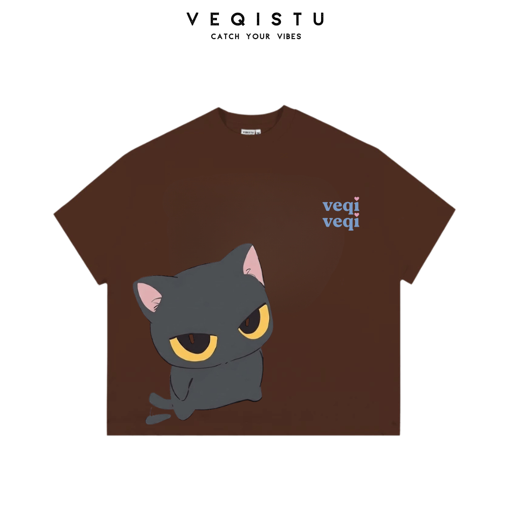 Áo Thun Local Brand VEQISTU " TWIN CATS ", Áo Thun Boxy Form Rộng Unisex 250Gsm 100% CottonMÔ TẢ SẢN PHẨM ÁO THUN LOCAL