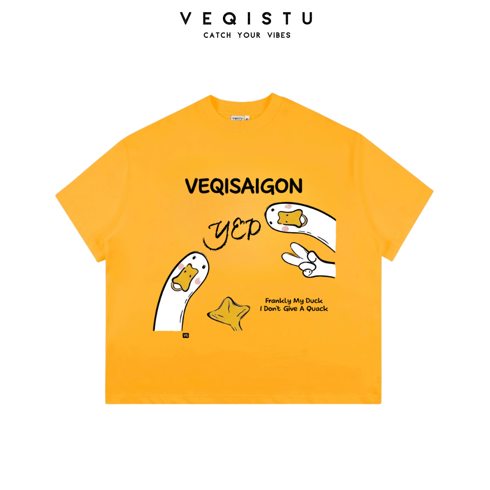 Áo thun BOXY Local Brand VEQISTU " DUCK YEP " Áo Thun Boxy Form Rộng Unisex Nam Nữ  250Gsm Cotton
