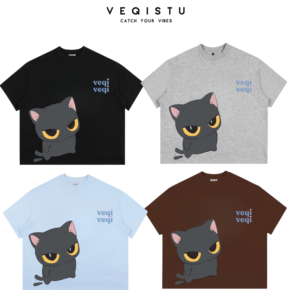 Áo Thun Local Brand VEQISTU " TWIN CATS ", Áo Thun Boxy Form Rộng Unisex 250Gsm 100% CottonMÔ TẢ SẢN PHẨM ÁO THUN LOCAL