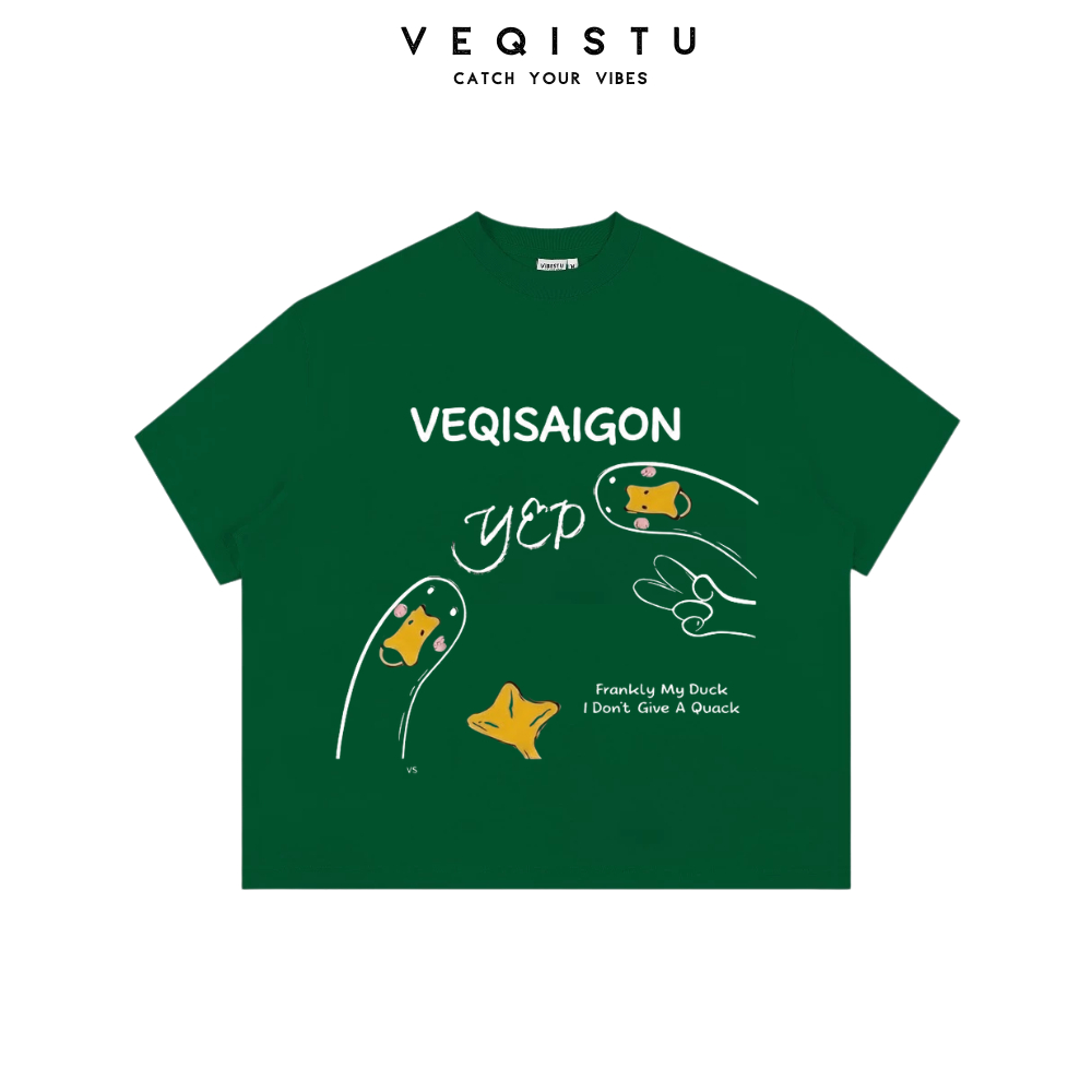 Áo thun BOXY Local Brand VEQISTU " DUCK YEP " Áo Thun Boxy Form Rộng Unisex Nam Nữ  250Gsm Cotton