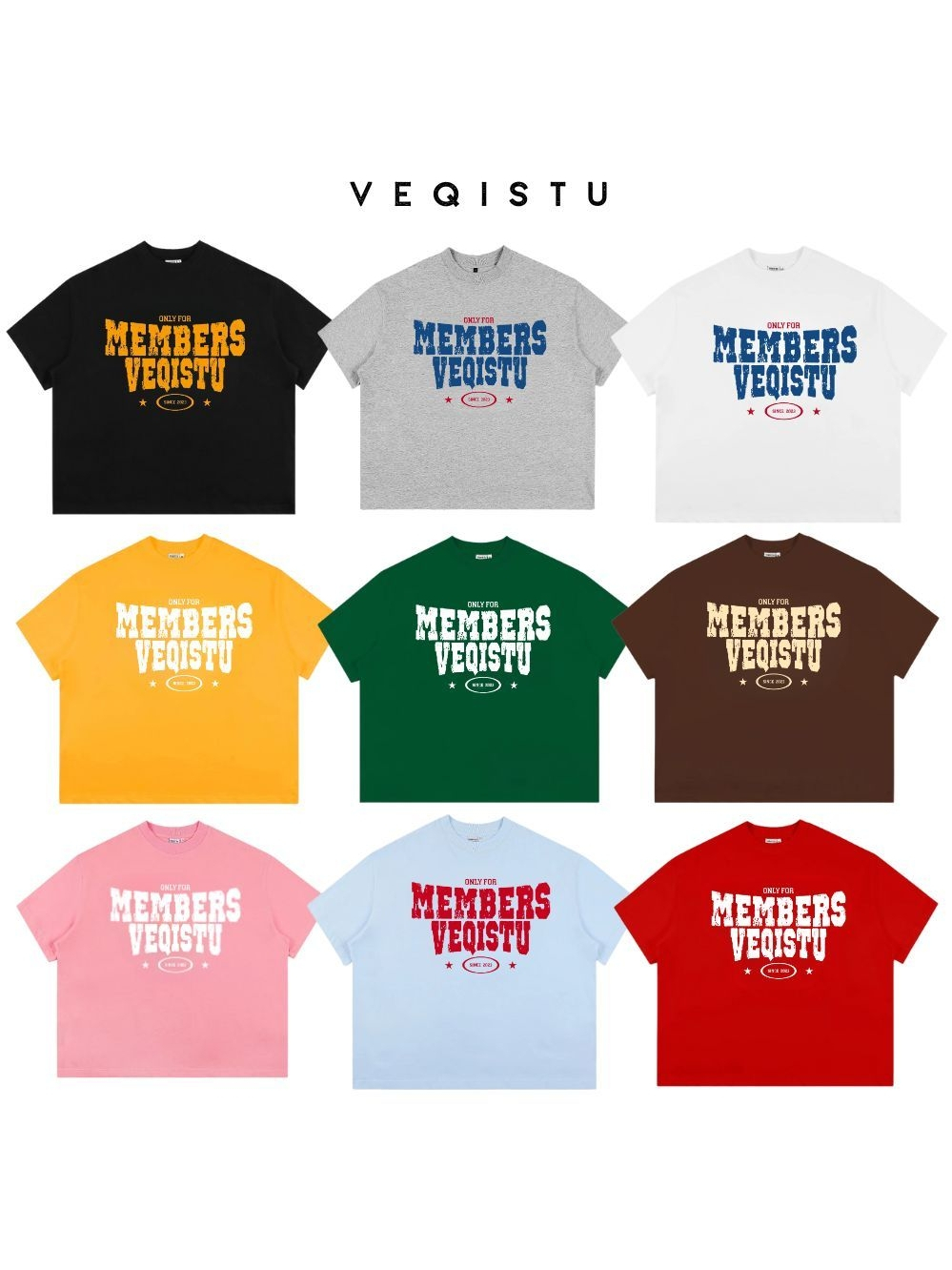 Áo Thun BOXY Local Brand VEQISTU "Only Members" Áo Thun Boxy Form Rộng Unisex  250Gsm 100% Cotton