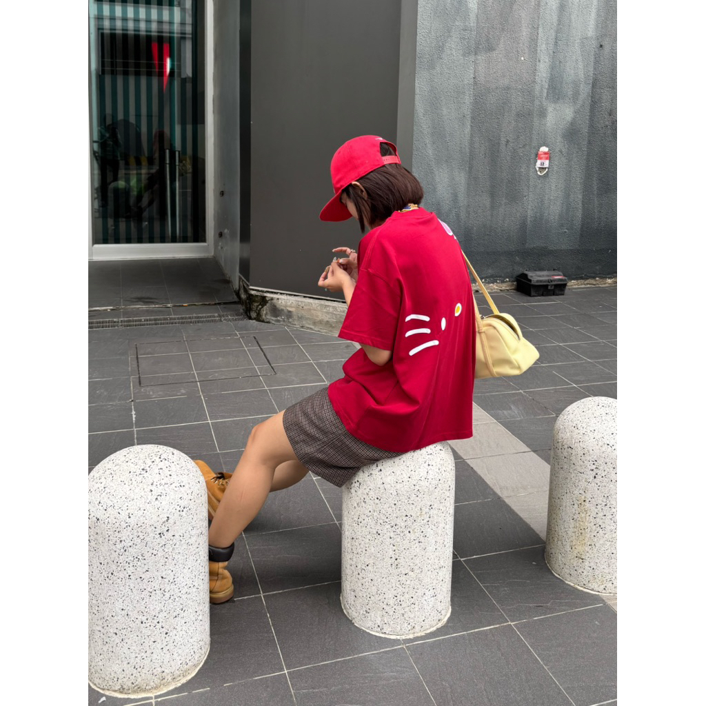 Áo thun BOXY Local Brand VEQISTU "Mèo Râu" Áo Thun Boxy Form Rộng Unisex Nam Nữ Tay Ngắn  250Gsm Cotton