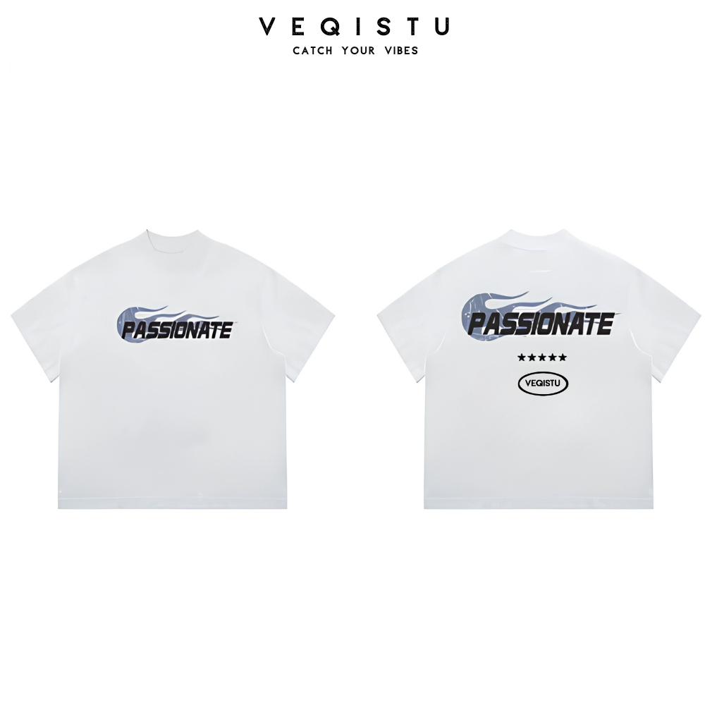 Áo thun BOXY Local Brand VEQISTU "New Life and Passionate" Áo Thun Boxy Form Rộng Unisex 250Gsm Cotton