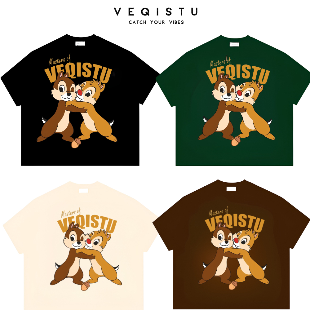 Áo thun BOXY Local Brand VEQISTU "SÓC CHIP DALE" Áo Thun Boxy Form Rộng Unisex 250Gsm Cotton