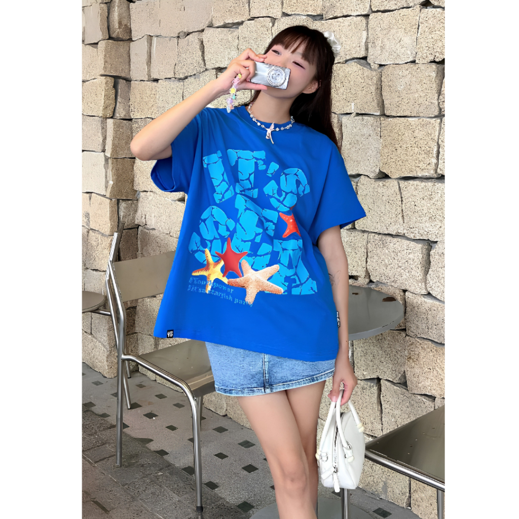Áo Thun BOXY Local Brand VEQISTU "IT'S SEA", Áo Thun Boxy Form Rộng Unisexm Nam Nữ 250Gsm 100% Cotton