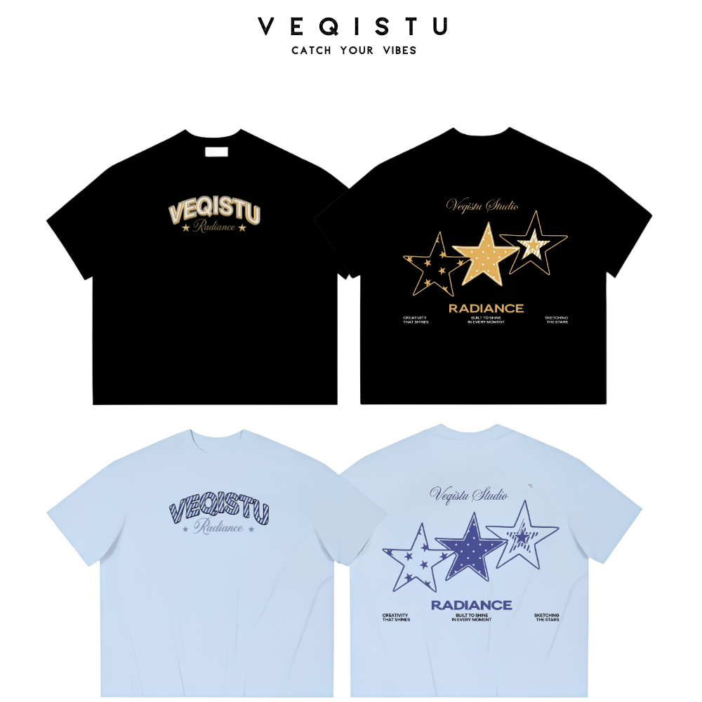 Áo Thun Local Brand VEQISTU " RADIANCE ", Áo Thun Boxy Form Rộng  250Gsm 100% Cotton 2 Chiều