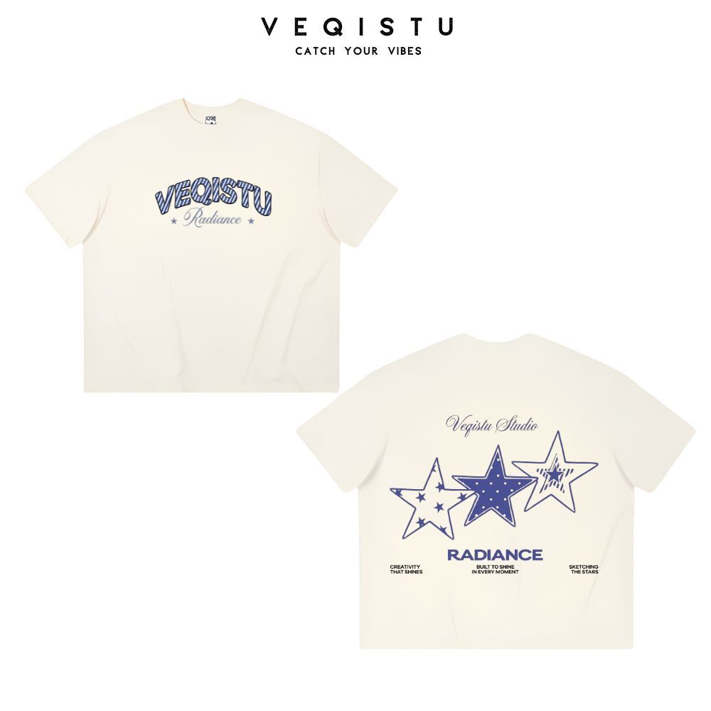Áo Thun Local Brand VEQISTU " RADIANCE ", Áo Thun Boxy Form Rộng  250Gsm 100% Cotton 2 Chiều